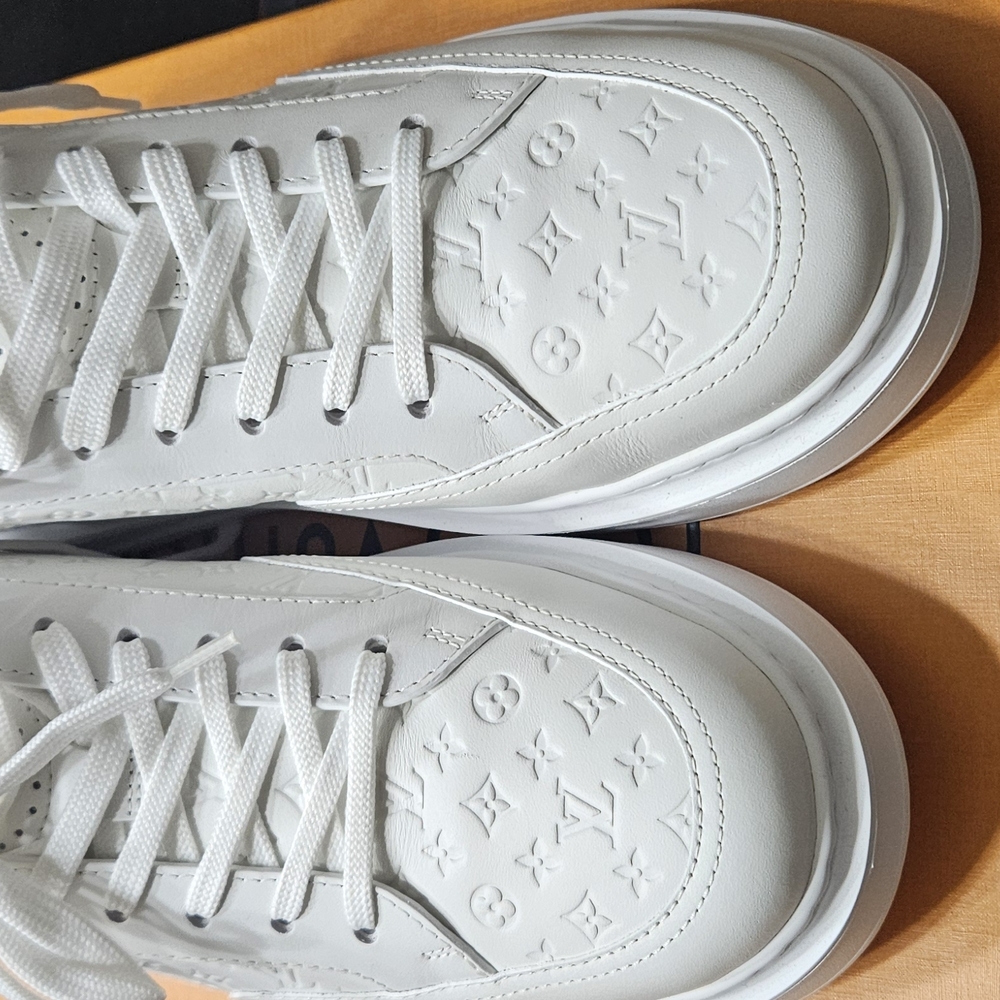 Louis Vuitton White Embossed Sneakers